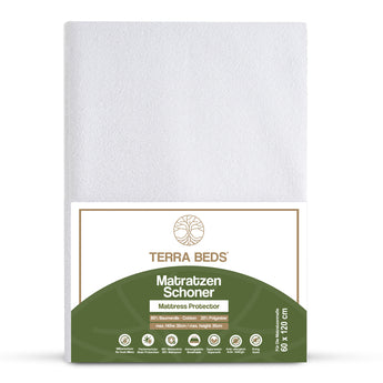 Terra Beds Matratzenschoner 60 x 120 cm, 100 % wasserdichte Matratzenauflage, atmungsaktives und superweiches Baumwollmaterial, geräuschlos, Öko-Tex-zertifiziert, fleckenabweisend und waschbar 
