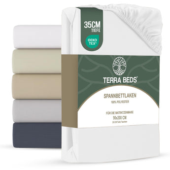 Terra Beds Premium-Spannbettlaken 70 x 140 cm – 160 g/m² – 100 % hochwertiges Öko-Tex-Baumwolljersey-Kinder-Spannbettlaken